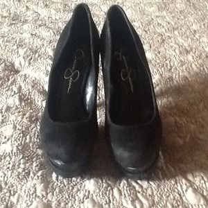 Reserved!!! Black sueded platform heels