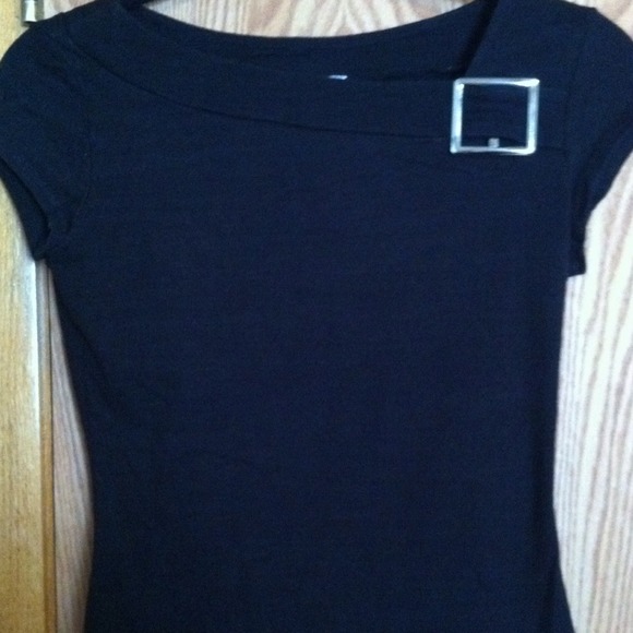 Reduced to $10 Black shirt with buckle detail.