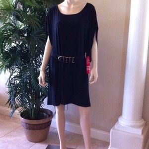 Black Knit Dress w/Butterfly Sleeves