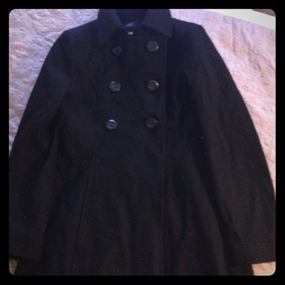 FINAL REDUCTION Black long pea coat