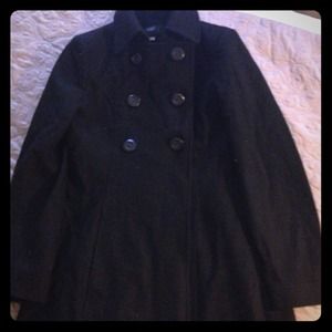 FINAL REDUCTION Black long pea coat