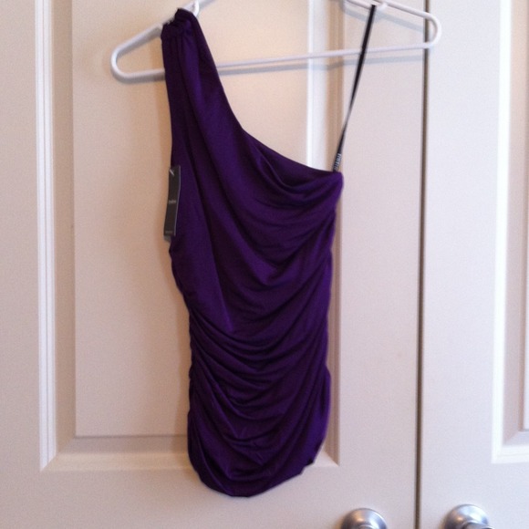 ❌RESERVED❌ One shoulder plum colored tank top