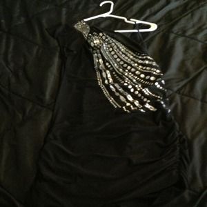 Black and silver one shoulder dress