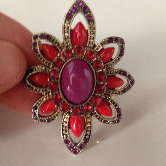 Accented purple and ruby ring - Picture 2 of 3