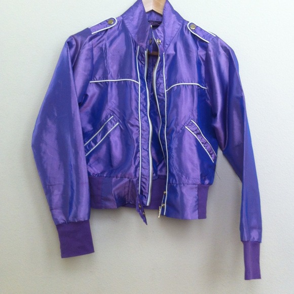 NWOT Thin Purple Bomber Jacket
