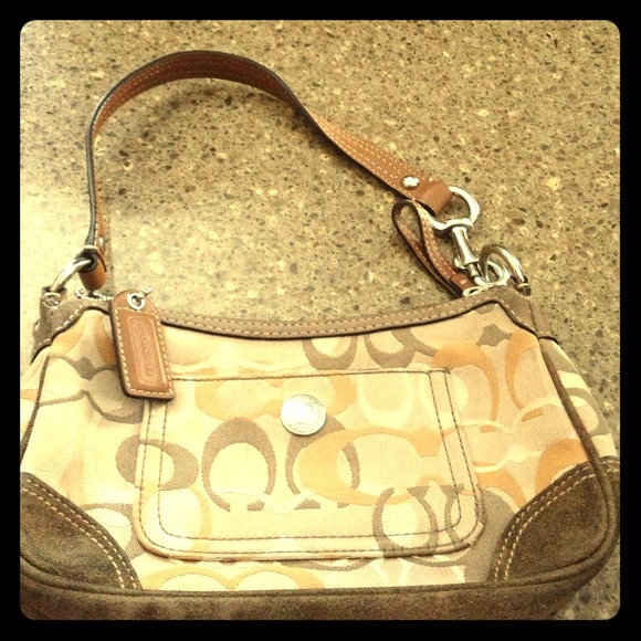 Authentic coach purse with suede bottom