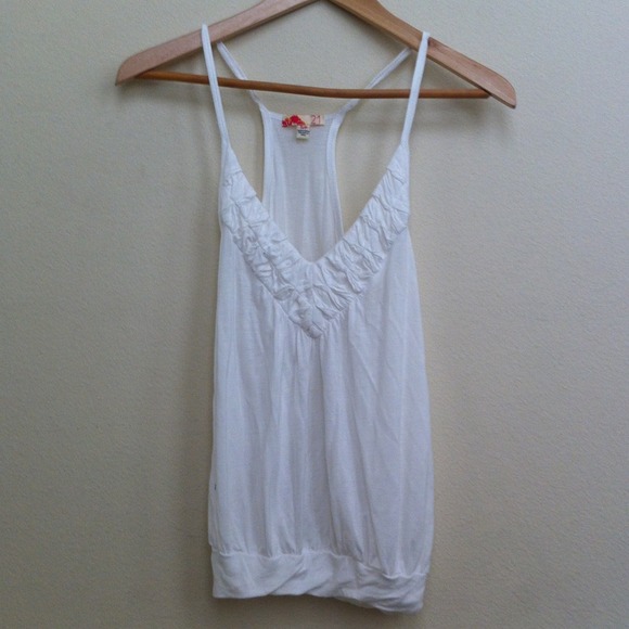 White Racerback Tank Top
