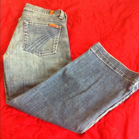 7 for all mankind  cropped jeans