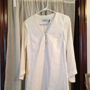 REDUCED Guess Marciano white eyelet shift dress