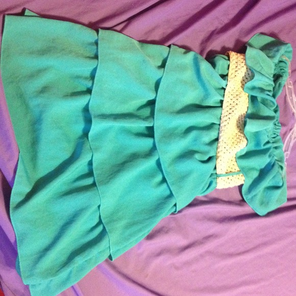 Teal ruffle dress. - Picture 2 of 3