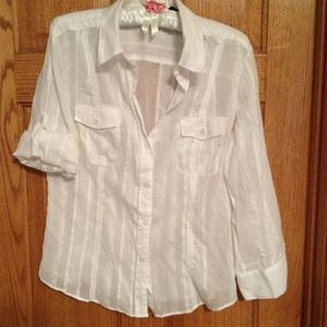 New York & company sheer white top