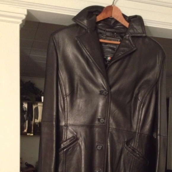 💗Full Length Leather Coat