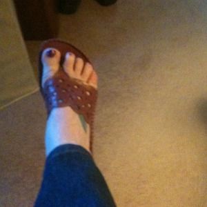 Pink Clarke Artisan Wedge Sandals