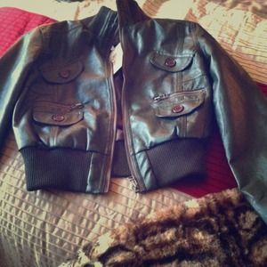 Green jacket leather