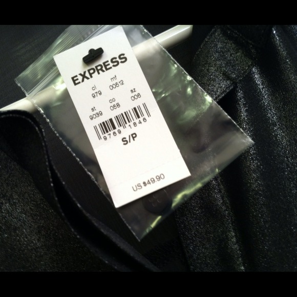 Express Small Hi/Lo Black/Sheer/Glittery shirt - Picture 4 of 4