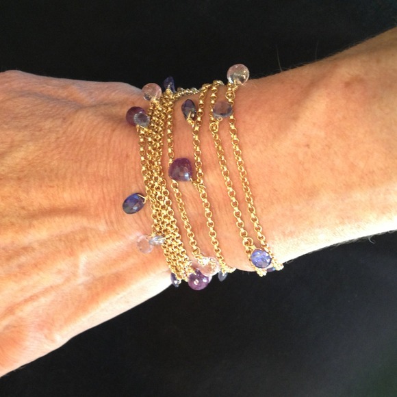 Gold Bracelet With Swarovski Crystals - Picture 1 of 4