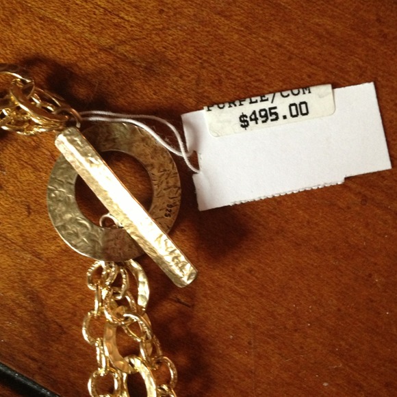 Gold 3 Strand Swarovski Crystal Necklace - Picture 3 of 4