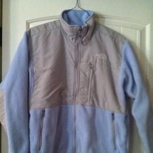 Blue and gray northface women's jacket medium