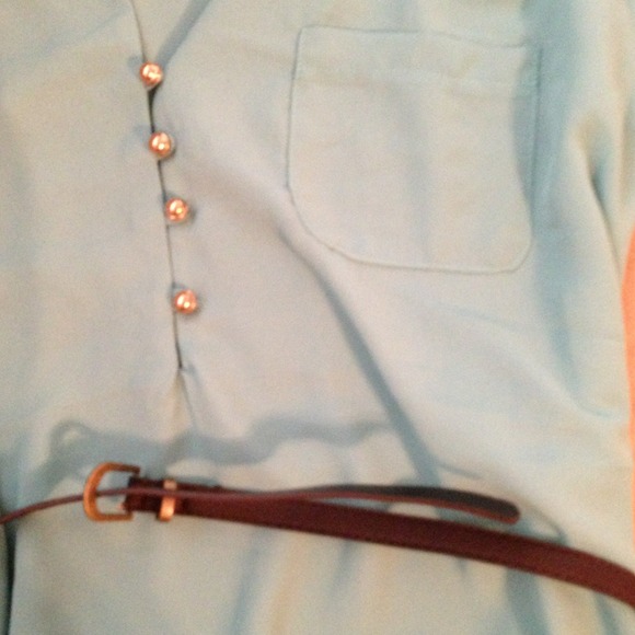 SOLD ❤ Long Flowy Teal Blue top - Picture 2 of 3