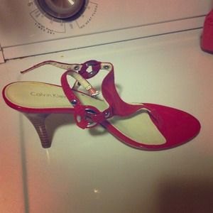 New Red Calvin Klein heel sandals