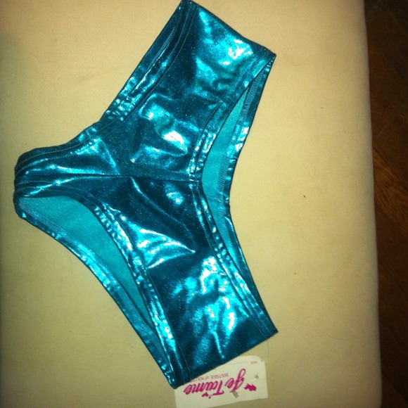 Blue pleather booty shorts/panties