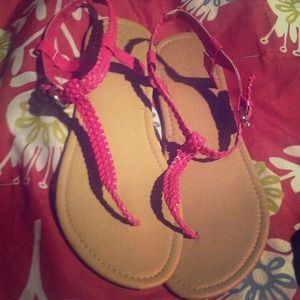 Hot pink and yellow sandal bundle