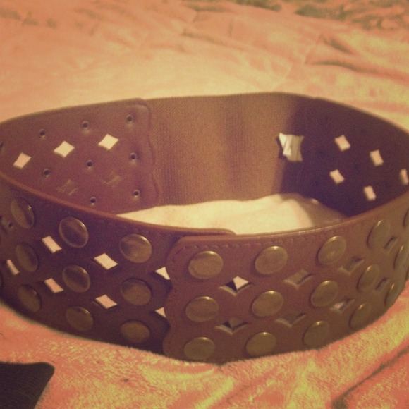 Sold/theshayla Brown belt with bronze details