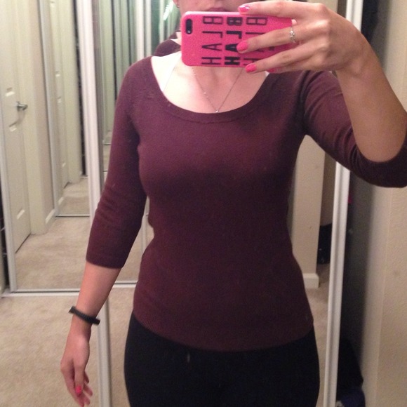 Zara sweater 3/4 sleeve - chocolate brown - Picture 3 of 4