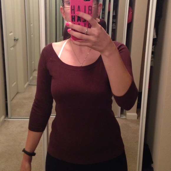 Zara sweater 3/4 sleeve - chocolate brown - Picture 4 of 4