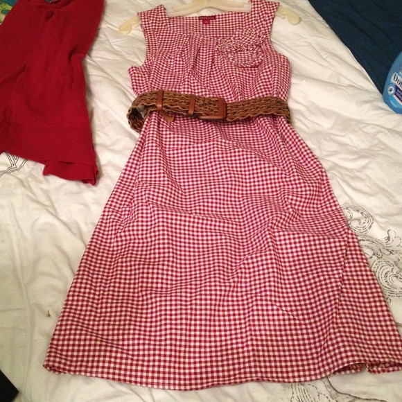 SOLD IN BUNDLE Red and white gingham dress - Picture 2 of 3
