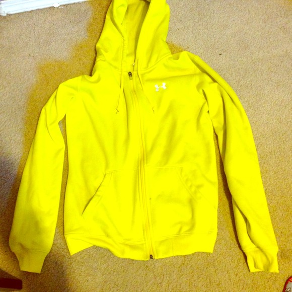 Yellow underarmor zip up hoodie