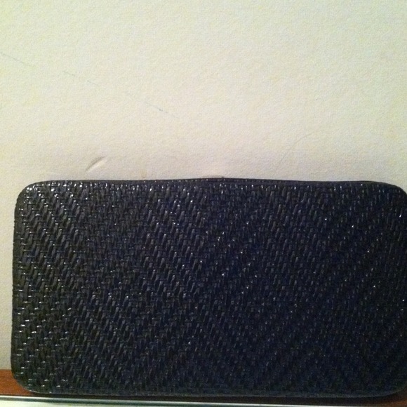 Clutch wallet blk patent