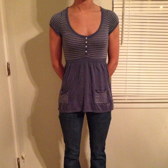 🔴Sold🔴Blue hollister top