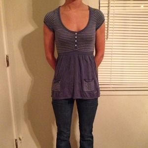 🔴Sold🔴Blue hollister top