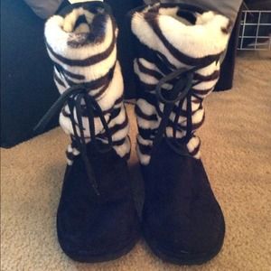 Zebra print boots. Size 6
