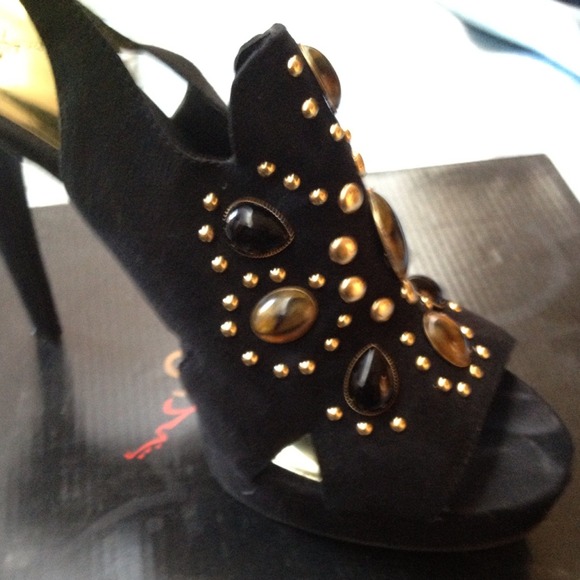 "Black" suede sandals