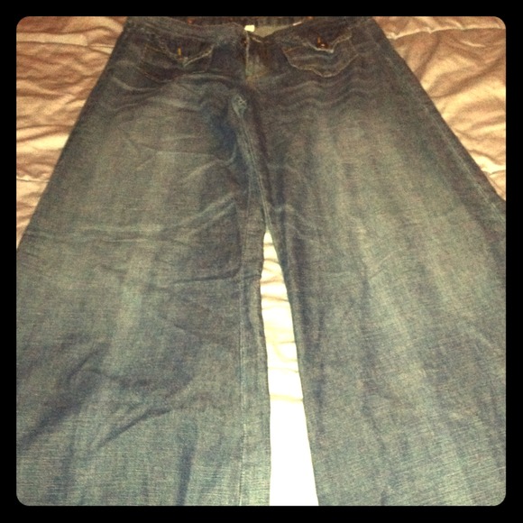 Modern/Retro wide legged, bell bottom jeans.