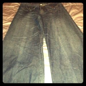 Modern/Retro wide legged, bell bottom jeans.