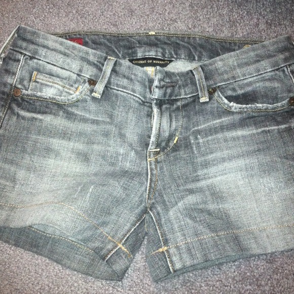 citizens of humanity grey denim shorts
