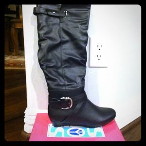 Black knee high boots