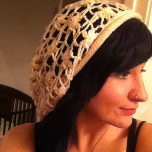 ???traded???Cream knit slouch beanie main image 4
