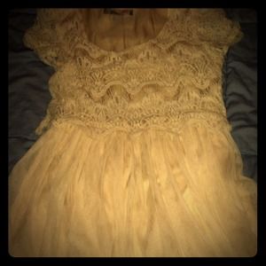 Cream lace/sheer dress