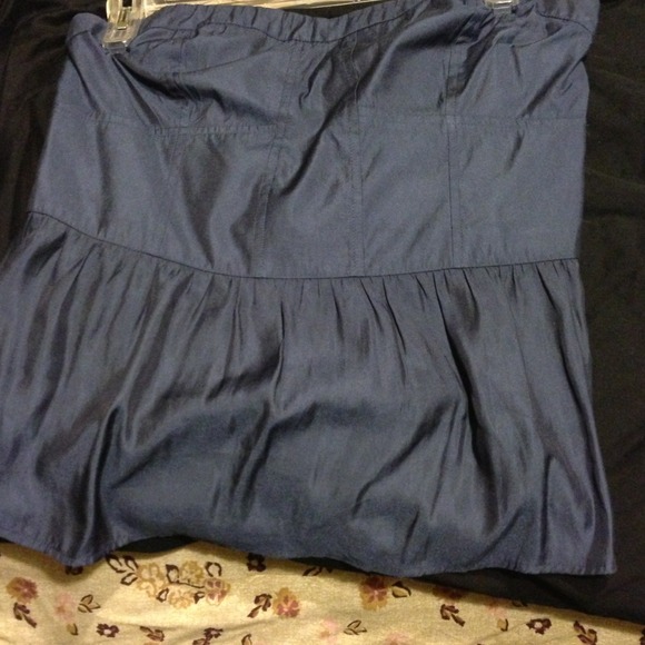 Strapless navy blue