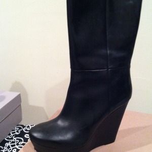Black Wedge Boots