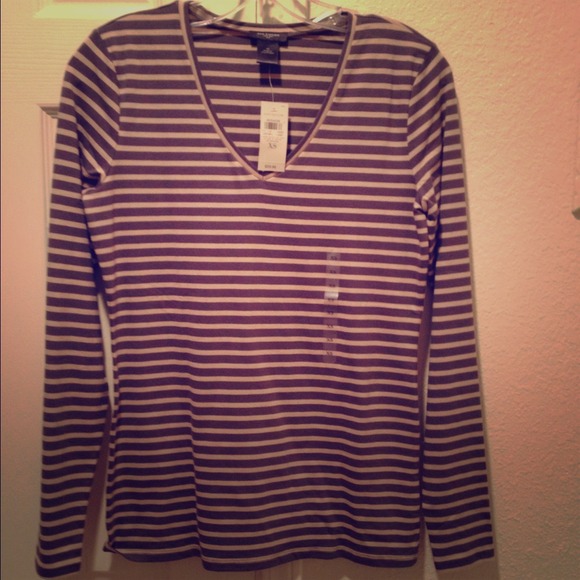 Long Sleeve Ann Taylor Stripe Top