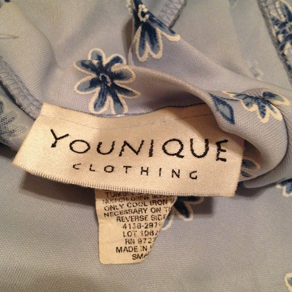 Light blue with dark blue and white flower dress S - Picture 3 of 3