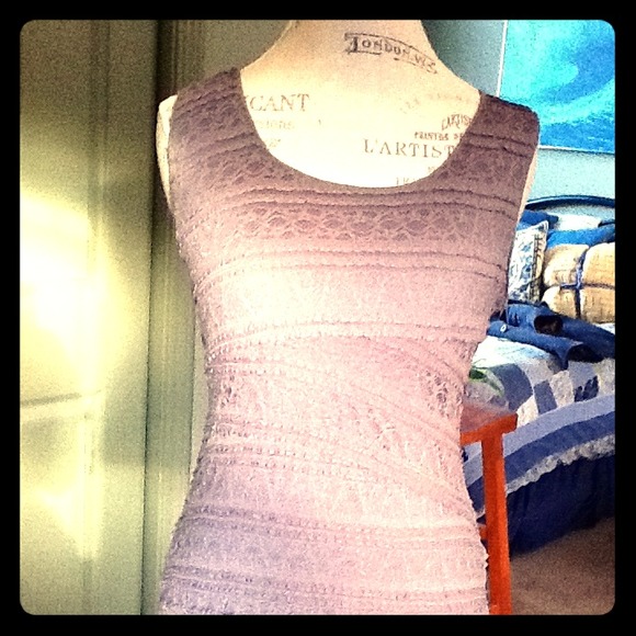 Max Studio lace-layered tank
