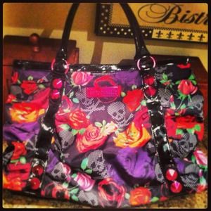 Betseyville skull/rose tote * RESERVED*