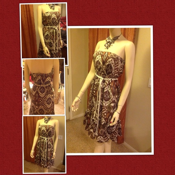 Mind Code Strapless dress