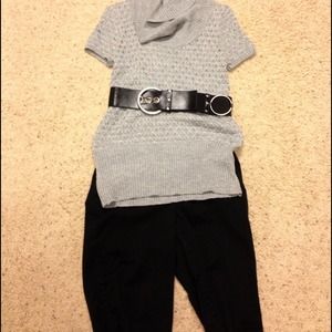 Plain black knee length shorts